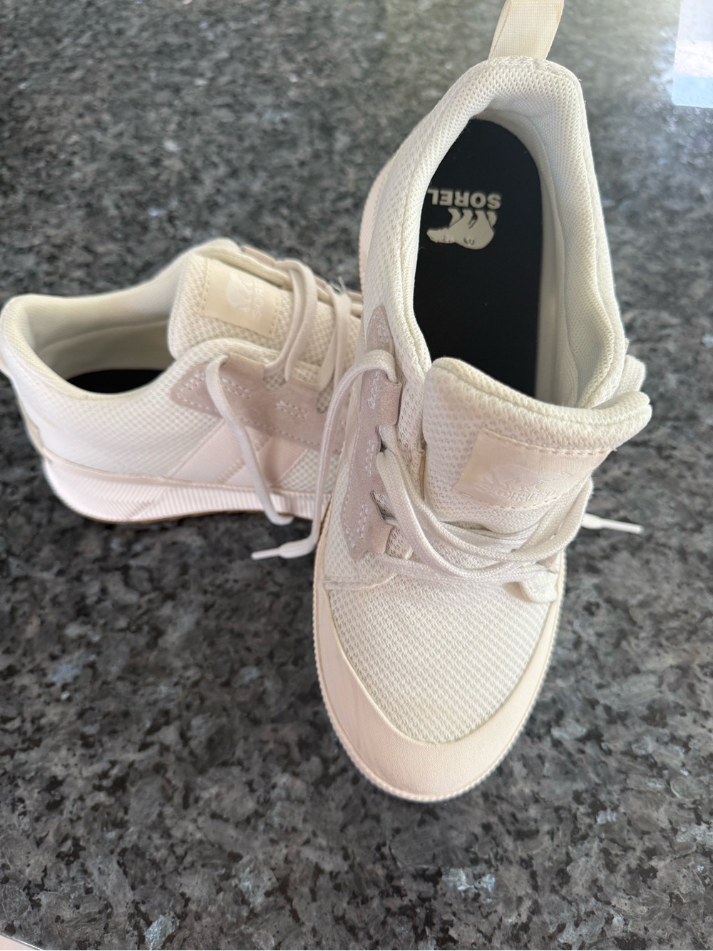 Sorel Women's Off-White Mesh & Leather Sneakers